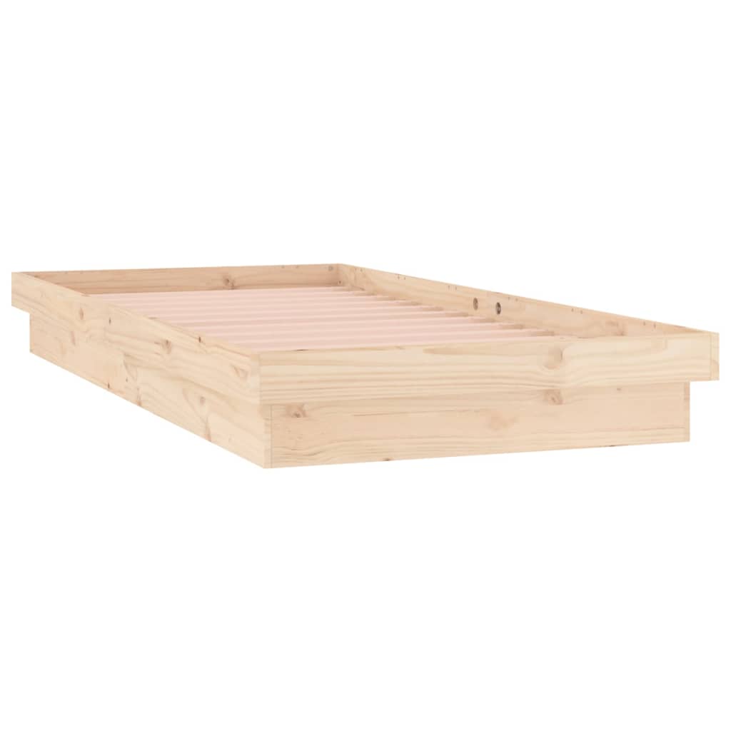NNEVL LED Bed Frame 92x187 cm Single Bed Size Solid Wood