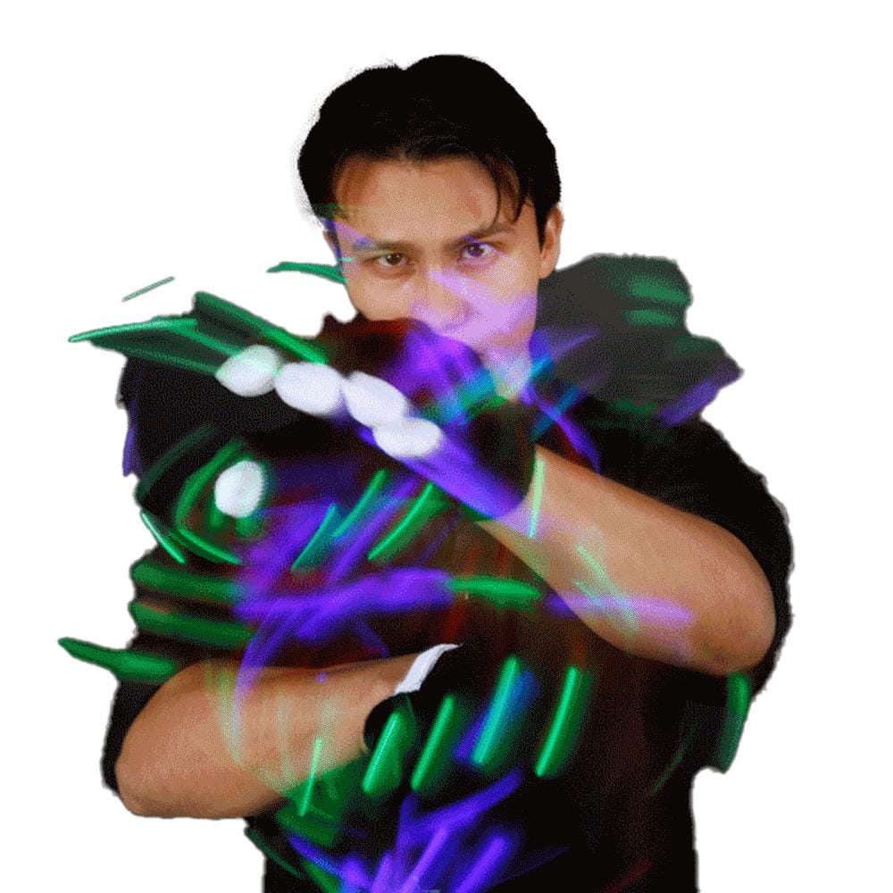 LED Black Gloves Multicolor LEDs