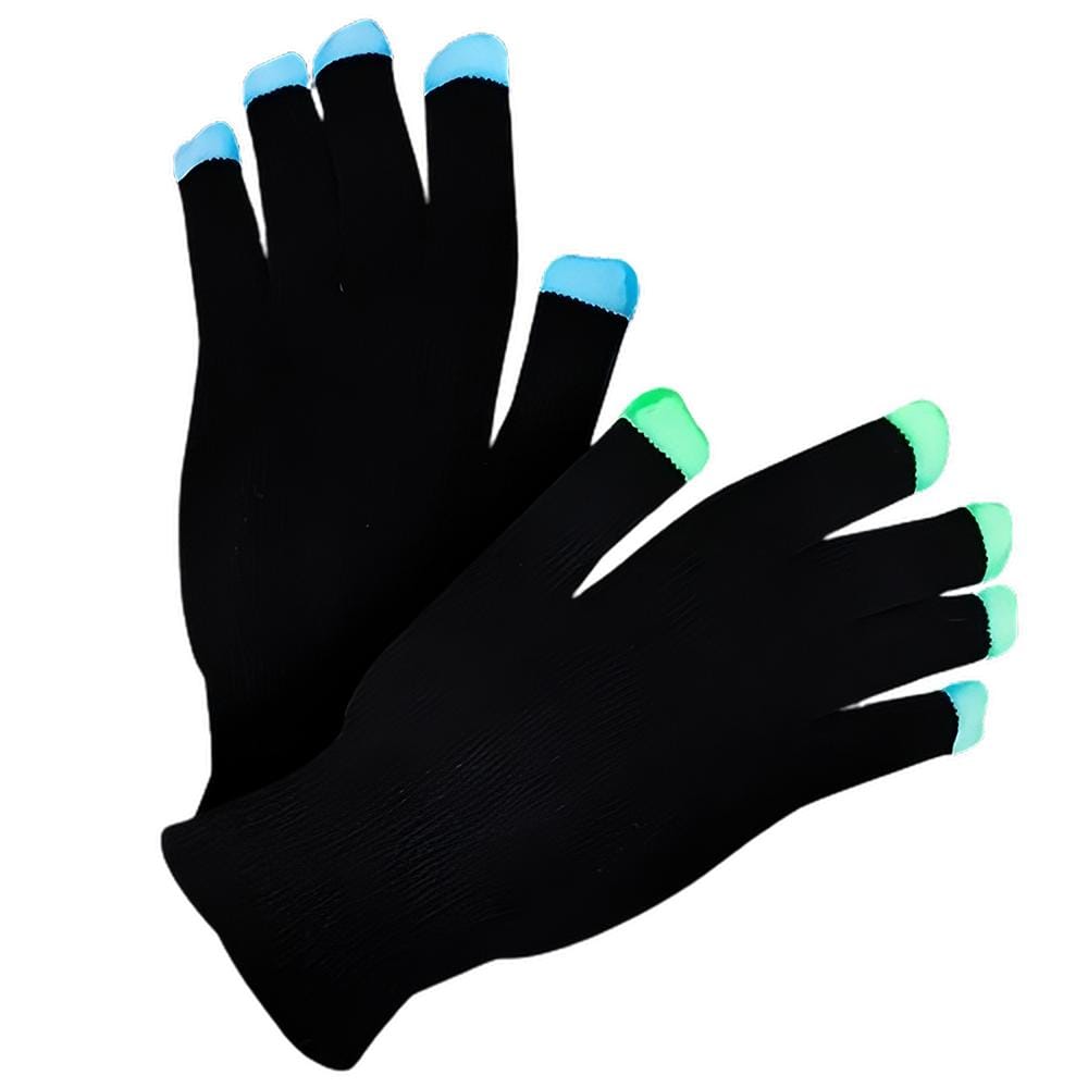 LED Black Gloves Multicolor LEDs